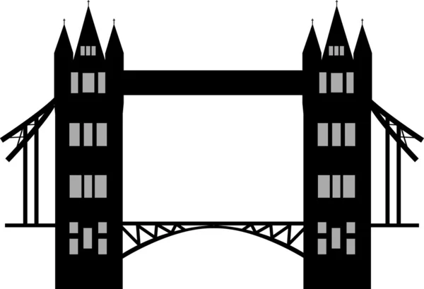 Tower Bridge London Silhouette — Stockvektor