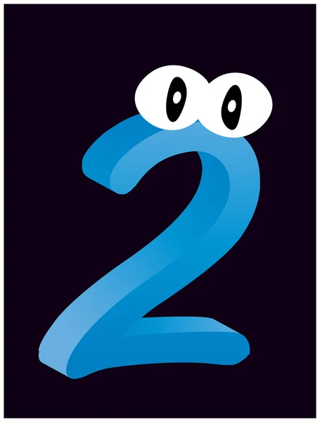 ブルーの目で 2 つの番号 — ストックベクタ