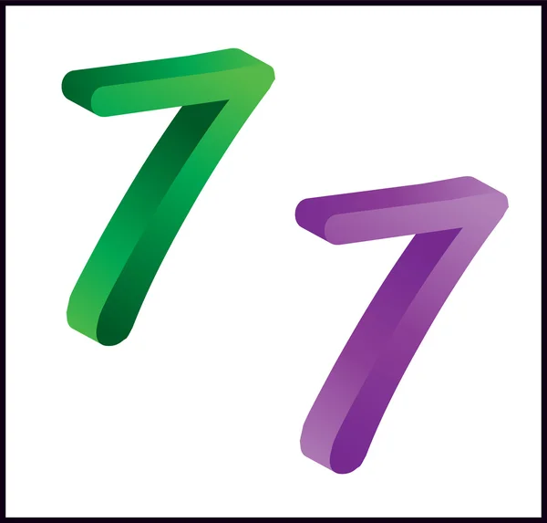 Colorful number seven — Stock Vector