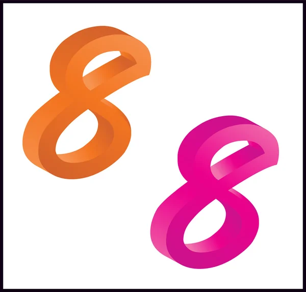 Colorful number eight — Stock Vector