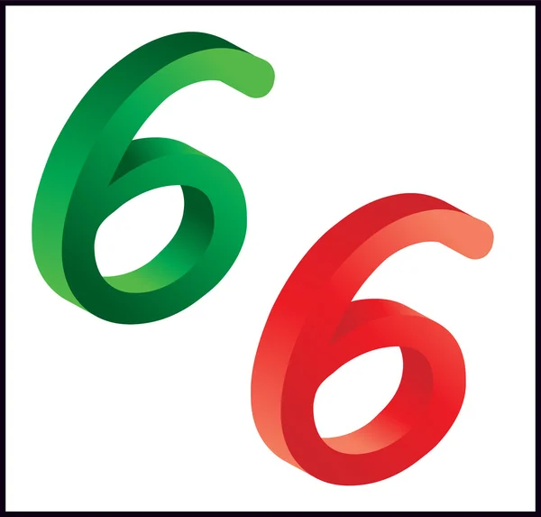 Barevné číslo šest — Stockový vektor