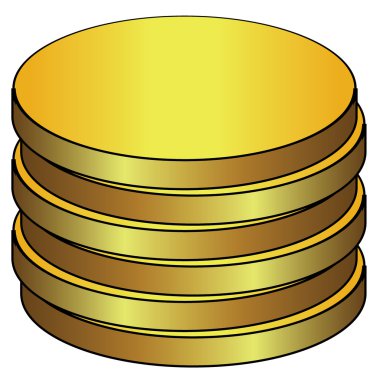 Altın çizgi film sikkeler seti