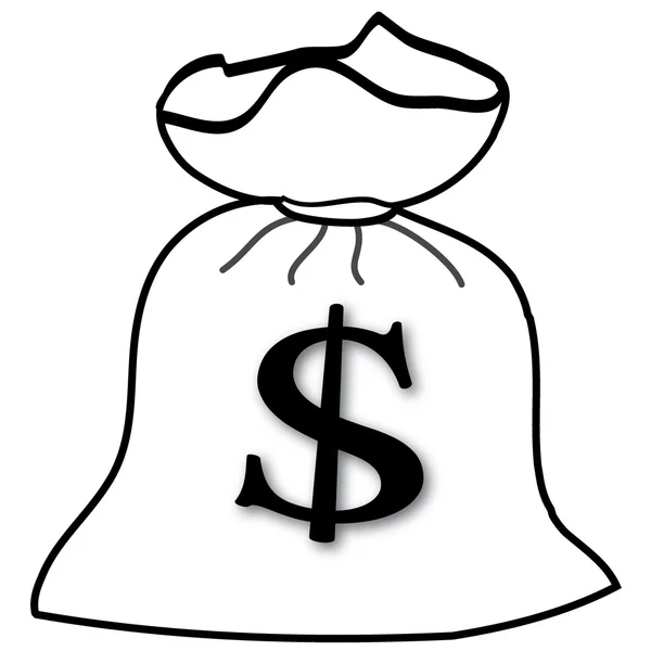 Sac d'argent dessin animé — Image vectorielle