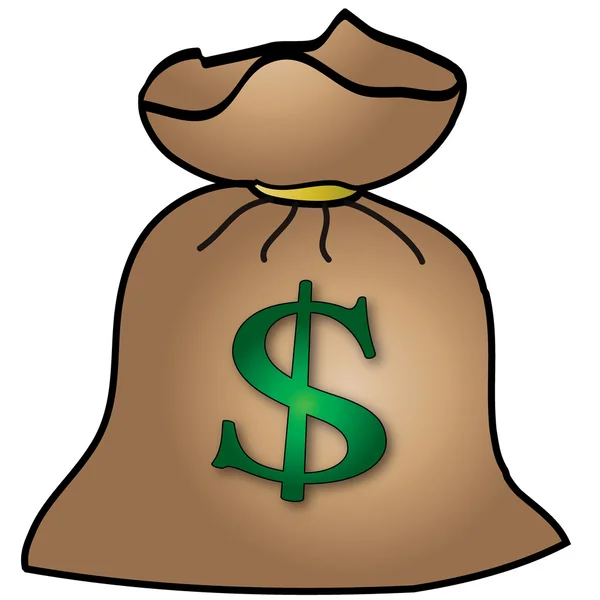 Bolsa de dinero de dibujos animados — Vector de stock