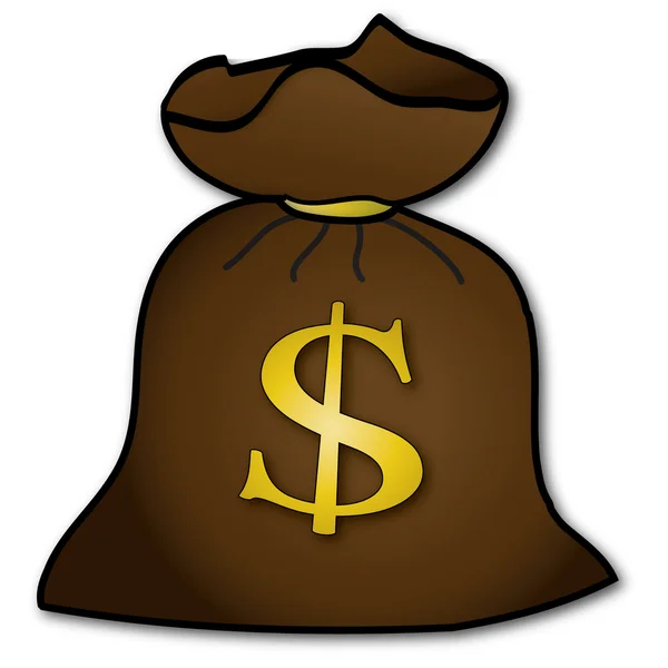 Bolsa de dinero de dibujos animados — Vector de stock