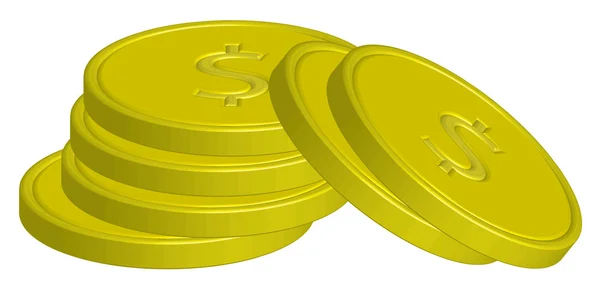 Conjunto de monedas de dibujos animados de oro — Vector de stock