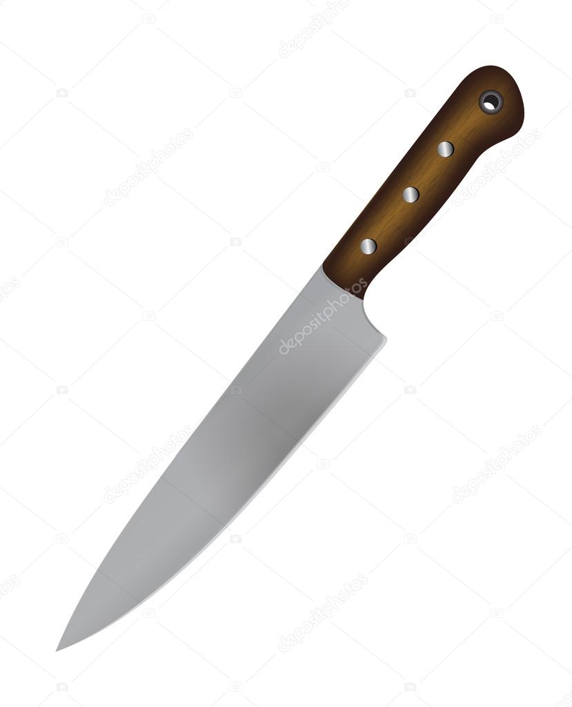 realistic kitchen knife vector illustration