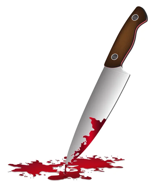 Realistiska blodig kniv. Kniv med blod vektor illustration. — Stock vektor