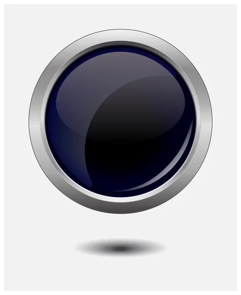 Noir brillant bouton web, beau bouton Internet — Image vectorielle