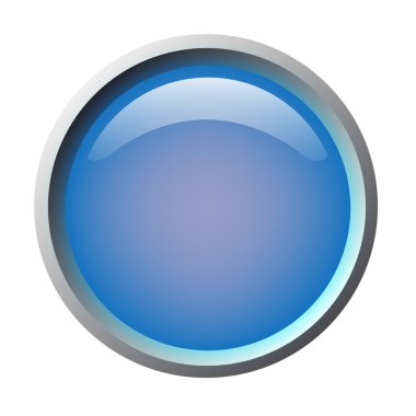 Mavi izole vektör, parlak web düğme. Güzel Internet düğme. Beyaz arka plan üzerinde boş.