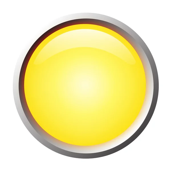 노란 고립 된 벡터, 광택 있는 웹 버튼입니다. 아름 다운 인터넷 버튼입니다. 흰색 바탕에 빈. — 스톡 벡터