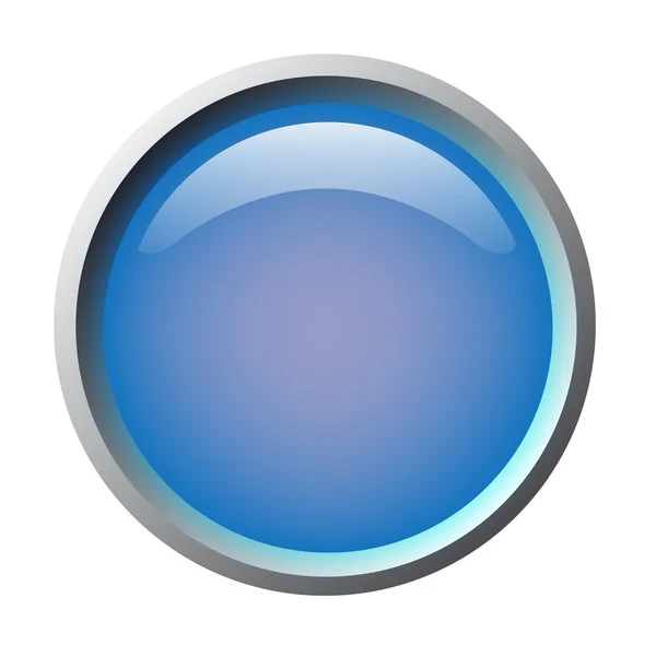 Vettore isolato blu, pulsante web lucido. Bello internet button.Empty su sfondo bianco . — Vettoriale Stock