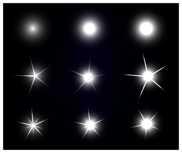 Vektör köpüklü ve siyah parlak ışık efekti yıldız kümesi 