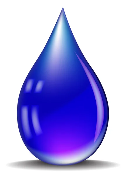 Синій реалістичний вектор краплі води ізольовані на білому тлі . — стоковий вектор