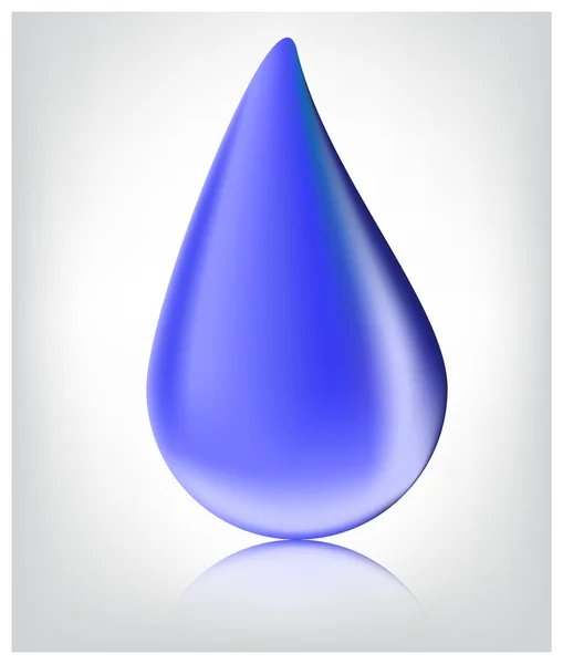 Gota de agua vector realista azul sobre fondo blanco . — Archivo Imágenes Vectoriales