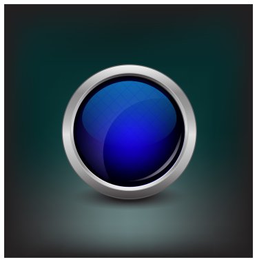 Mavi izole vektör, parlak web düğme. Güzel Internet popo