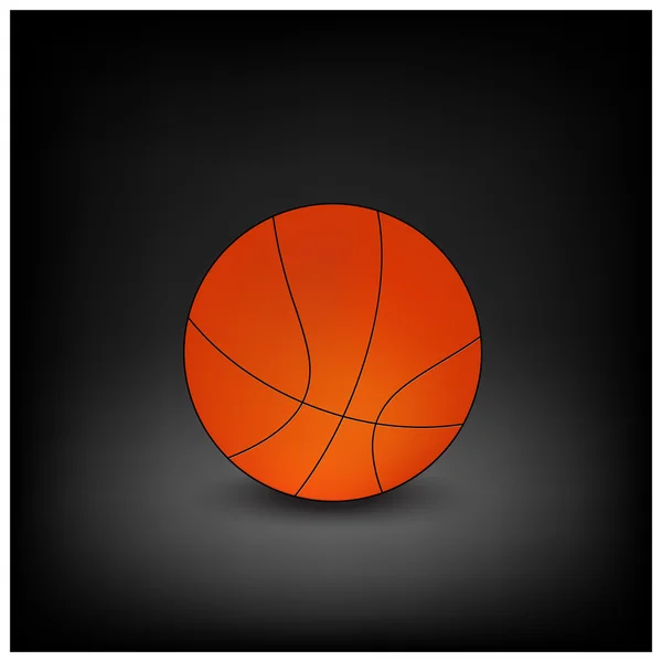 Vector icono de baloncesto aislado sobre un fondo oscuro — Archivo Imágenes Vectoriales