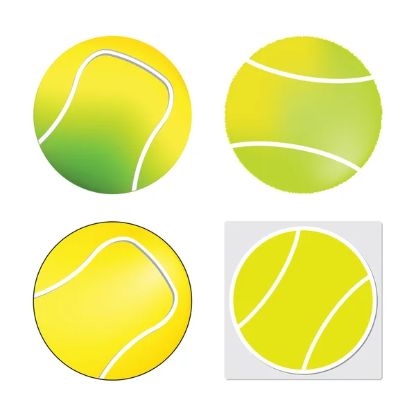 테니스 볼 세트-벡터 흰색 배경에 고립 — 스톡 벡터