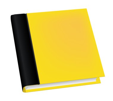 Vector illustration of realistic yellow book isolated on white background
