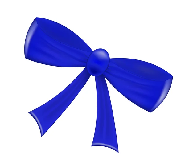 Blue realistic  ribbon bow isolated on white background. Vector illustration — 图库矢量图片