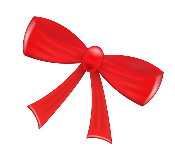 Red realistic  ribbon bow isolated on white background. Vector illustration — Stockvector