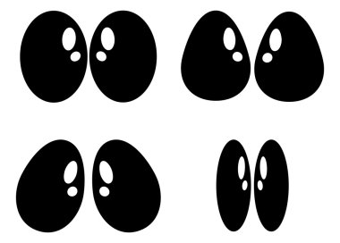 Vektör çizgi film gözleri üzerinde izole beyaz arka plan belirleme