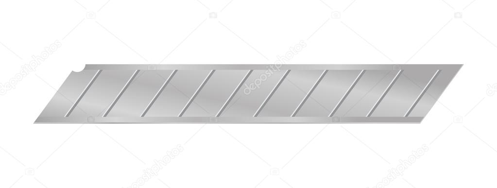 Vector illustration of replaceable cutting edge for box cutter knife isolated on white background
