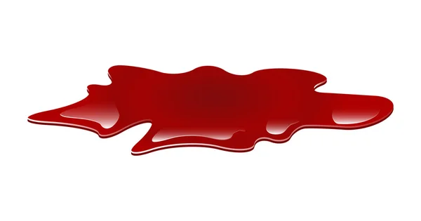 Blutpfützenvektorillustration. Tropfen, Schandfleck, Fleck, roter Blutstropfen. Bild isoliert auf weißem Hintergrund. — Stockvektor