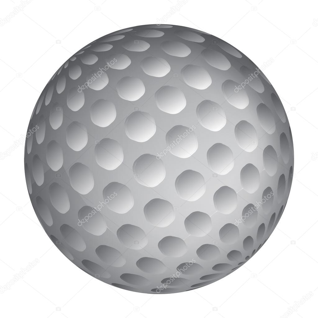 Golfball realistic vector. Image of single golf equipment, ball illustration isolated on white background.