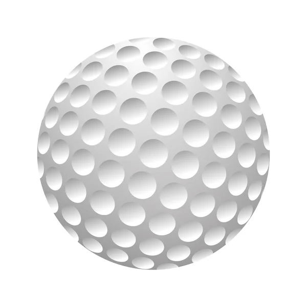 Golfball vector realista. Imagem de um único equipamento de golfe, ilustração bola isolada sobre fundo branco . — Vetor de Stock