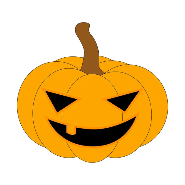 Halloween Kürbis Vektor Illustration, Jack o Laterne isoliert auf weißem Hintergrund. Gruseliges orangefarbenes Bild mit Augen. — Stockvektor