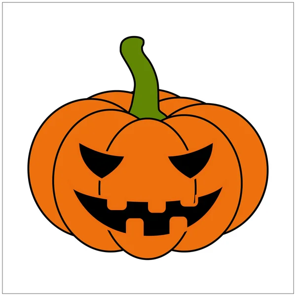 Halloween pumpkin vector illustration, Jack O Lantern  isolated on white background. Scary orange picture with eyes. — Stock Vector