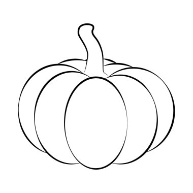 Halloween pumpkin outline, contour vector illustration isolated on white background.