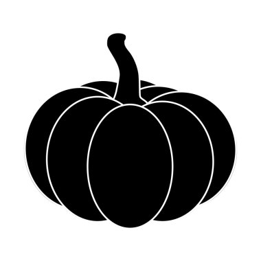 Halloween pumpkin silhouette vector illustration isolated on white background.