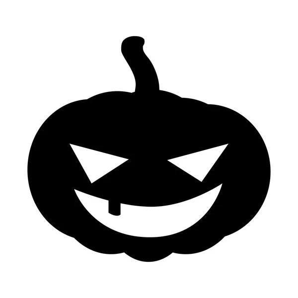 Illustration vectorielle de la silhouette de citrouille d'Halloween, Jack O Lantern isolé sur fond blanc. Image orange effrayante avec des yeux . — Image vectorielle