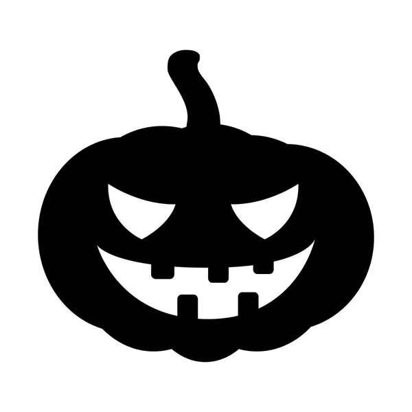 Ilustración vectorial de la silueta de calabaza de Halloween, Jack O Lantern aislado sobre fondo blanco. Cuadro naranja aterrador con ojos . — Archivo Imágenes Vectoriales