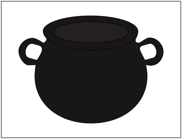 Chaudron de sorcière vide, pot. Illustration vectorielle de bande dessinée isolée sur fond blanc . — Image vectorielle