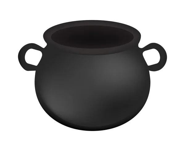 Empty witch cauldron,pot. Realistic Vector illustration isolated on white background. Created with gradient mesh. — Stock vektor