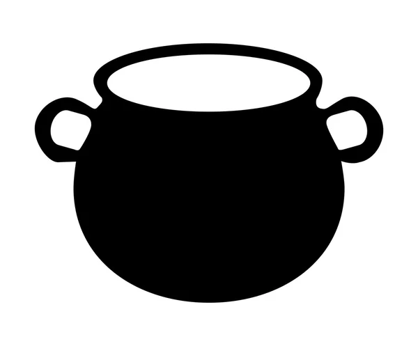 Empty witch cauldron, pot silhouette. Vector illustration isolated on white background. — Stok Vektör
