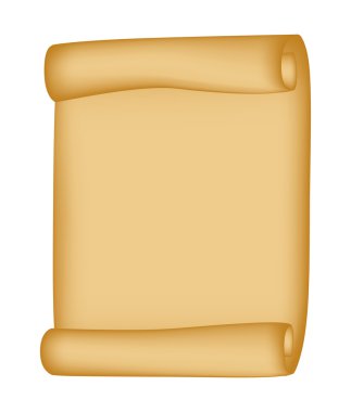 Paper scroll vector isolated on white background. Empty parchment rolled up scroll, old paper sheet texture. Created with gradient mesh.