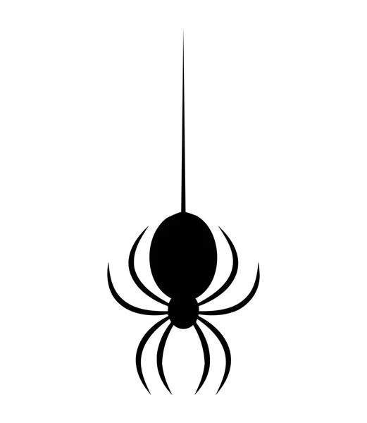 Spinnen-Halloween-Symbol, Symbolsilhouette. Vektor-Illustration auf weißem Hintergrund — Stockvektor