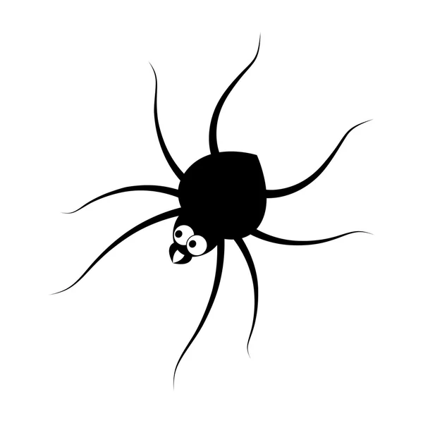 Spinnen-Halloween-Symbol, Symbolsilhouette. Vektor-Illustration auf weißem Hintergrund — Stockvektor