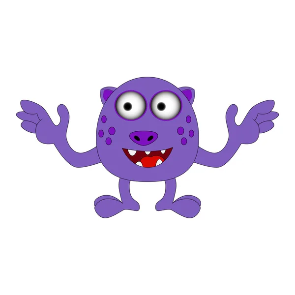 Halloween happy cartoon monster, funny, cute character vector illustration isolated on white background — Wektor stockowy