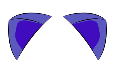 Hayvan kulakları çizgi film şablonu. Beyaz arkaplanda vektör çizimi izole edildi. Basit yüz ögesi.