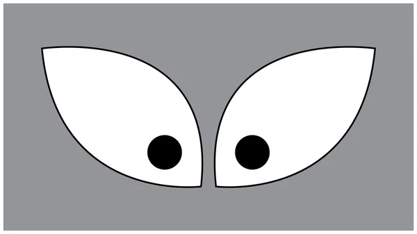 Eyes cartoon vector illustration isolated on grey background. Simple face element. — Stock Vector