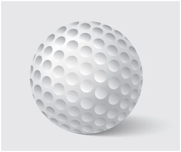 Golfball realistischer Vektor. Bild der einzelnen Golfausrüstung, Ballabbildung isoliert auf grauem Hintergrund. — Stockvektor