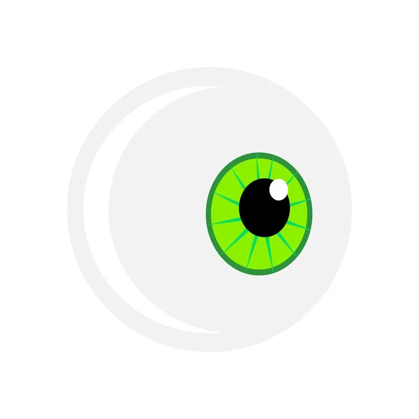 Halloween eyeball vector symbol. Green pupil eye illustration isolated on white background. — Wektor stockowy