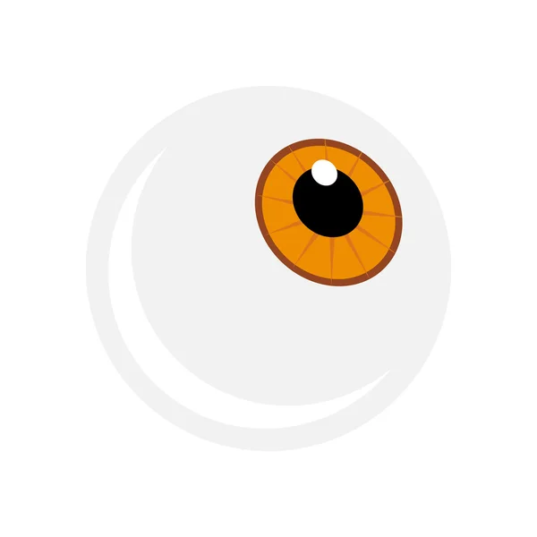 Halloween eyeball vector symbol. Orange, brown, hazel pupil eye illustration isolated on white background. — Stock vektor