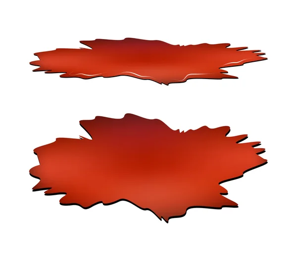 Jeu de flaques de sang, goutte rouge, taches, taches, plash od sang. Illustration vectorielle isolée sur fond blanc . — Image vectorielle