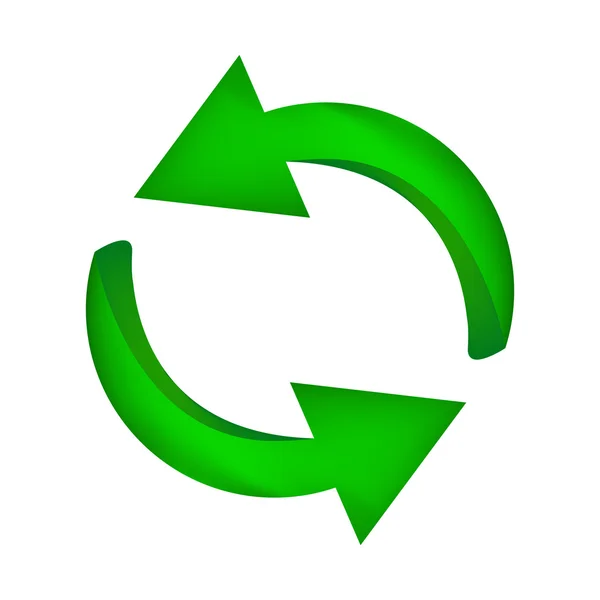 Recycle grüner Pfeil Symbol, Symbol Business-Ökologie-Konzept. Vektor-Illustration isoliert auf weißem Hintergrund. — Stockvektor